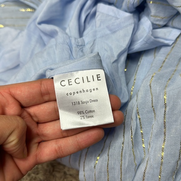 Cecile Copenhagen Shimmer Long Sleeve Lightweight Maxi Dress NWT Size Small - Picture 4 of 8